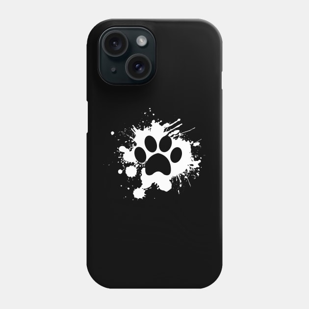 Paw Mark In a paint - Dog Lover Cat Lover Phone Case by KC Happy Shop