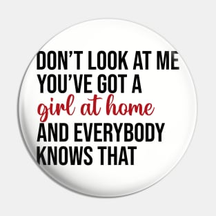 Girl At Home Lyric Taylor Swift Pin