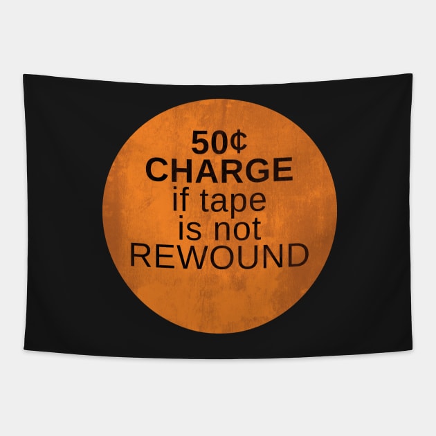Orange Rewind Sticker Tapestry by MondoDellamorto