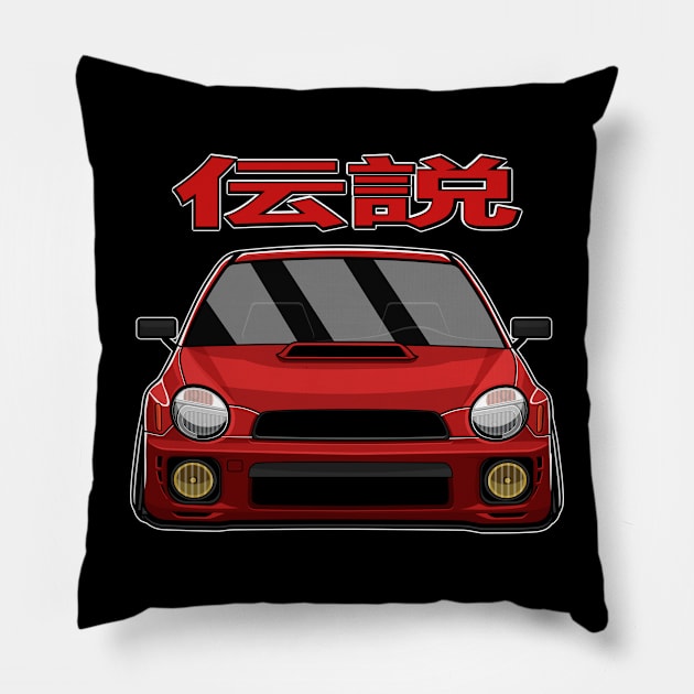 red Subie Bug Eye Legend Pillow by dipurnomo