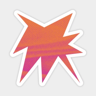 Warm Neon Pink and Orange Pop Art Starburst Design Magnet