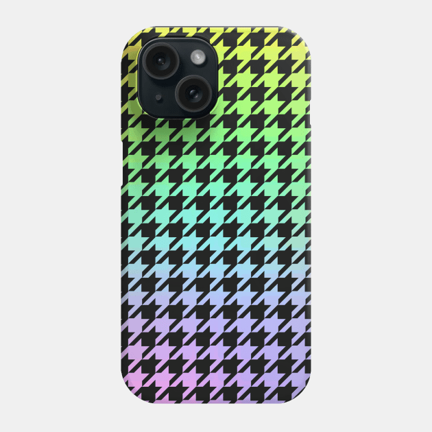 Rainbow Houndstooth Phone Case by LylaLace Studio