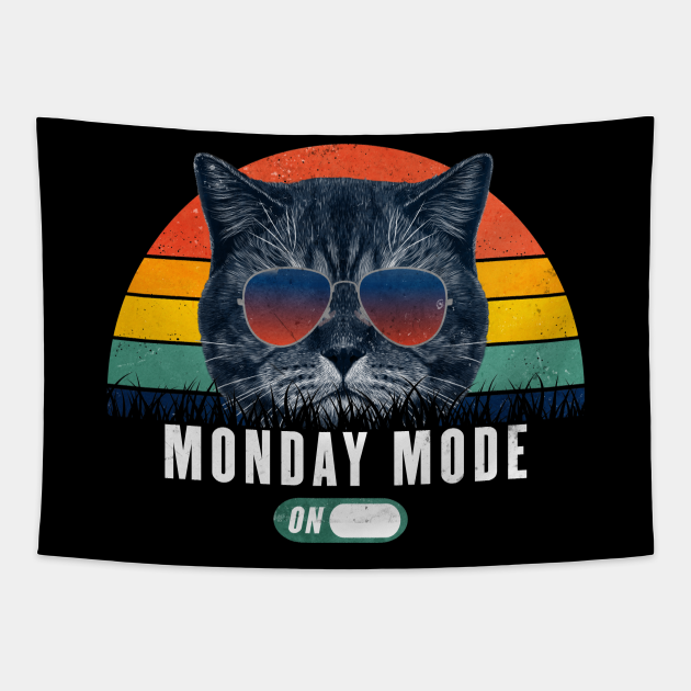 Monday Retro Funny cat Monday mode on 80s after party Gift for Cat Lover - Monday - Tapestry | TeePublic Monday Retro Funny cat Monday mode on 80s after party Gift for Cat Lover - Monday - Tapestry | TeePublic