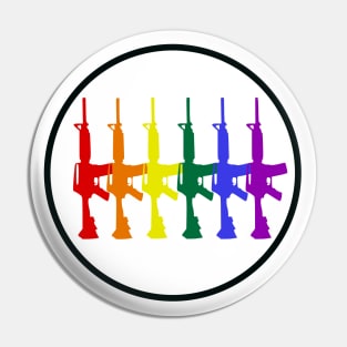 Rainbow Pride Flag Rifles Pin