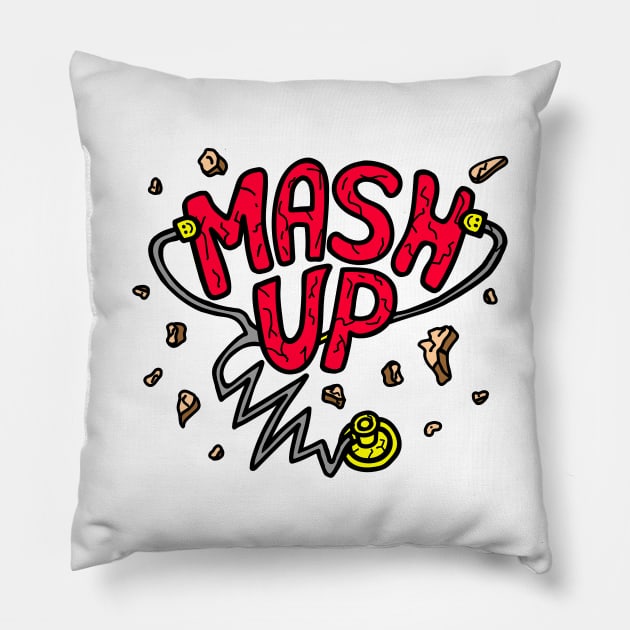 Dr Mash Up Pillow by LatticeART