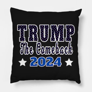 TRUMP THE COMEBACK 2024 BLUE STARS | CONSERVATIVE PATRIOT GIFTS Pillow