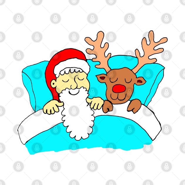 Santa and Rudolf on Boxing Day by Michelle Le Grand