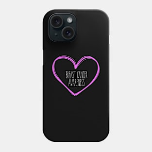 Breast Cancer Awareness Heart Support Phone Case