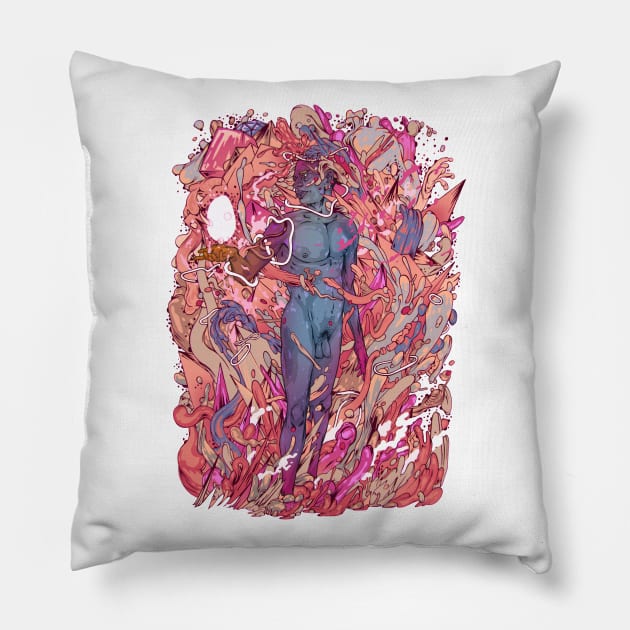 Living Matter red Pillow by ImmortalPink