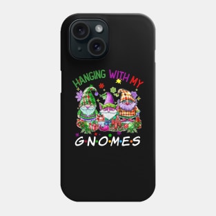 Funny Christmas Gnome Hanging With My Gnomies Family Pajamas Phone Case