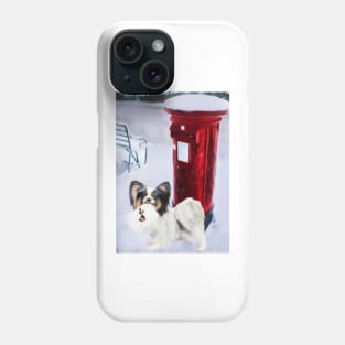 Papillon Christmas Postbox Phone Case