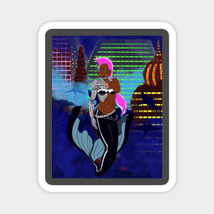 Cyberpunk Mermaid Magnet