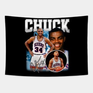 Charles Barkley The Chuck Basketball Legend Signature Vintage Retro 80s 90s Bootleg Rap Style Tapestry