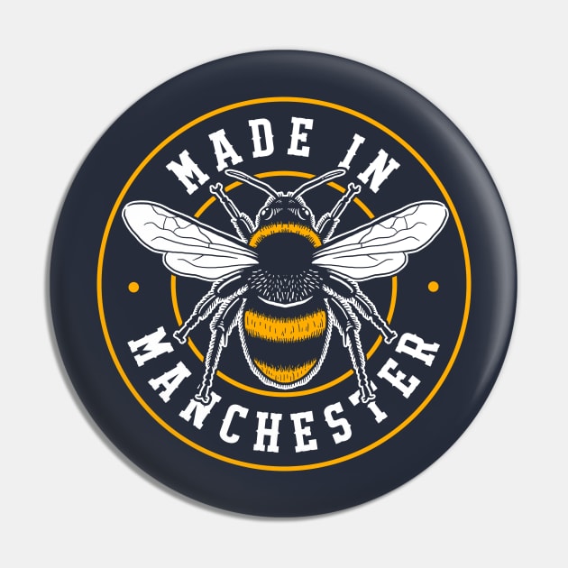 Made In Manchester Worker Bee Pocket Badge Pin by dumbshirts