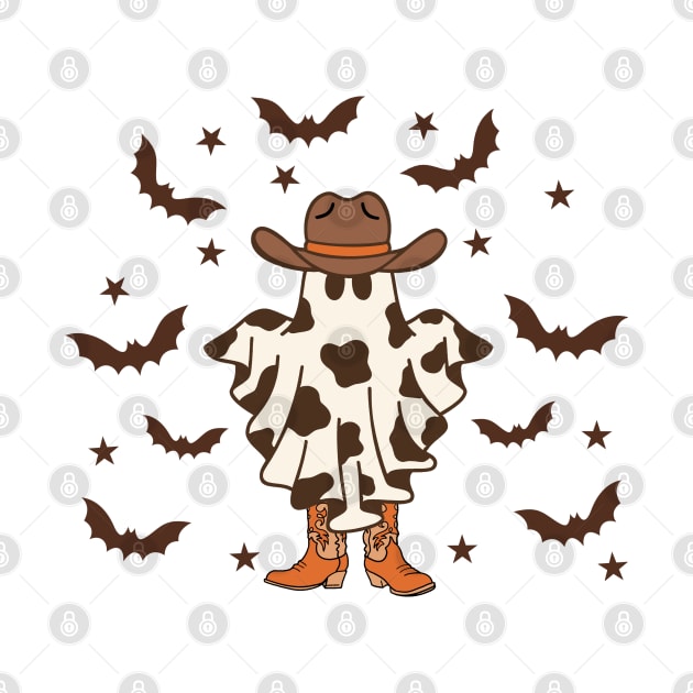 Ghost Cowboy Halloween by Sunset beach lover