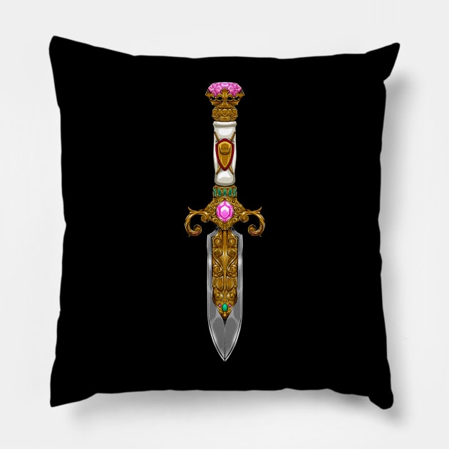 Royal decorated dagger - Royalcore Pillow by Modern Medieval Design