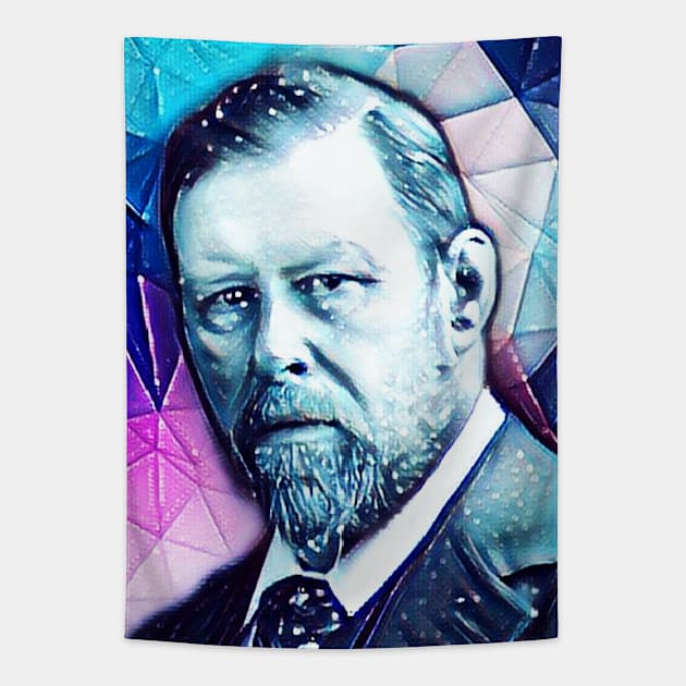 Bram Stoker Snowy Portrait | Bram Stoker Artwork 6 Tapestry by JustLit