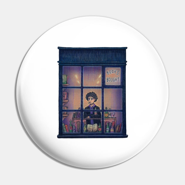 Bookshop window Pin by illustore