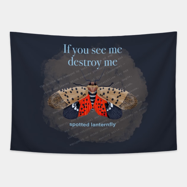 Spotted Lanternfly in light blue Tapestry by lcsmithdesigns