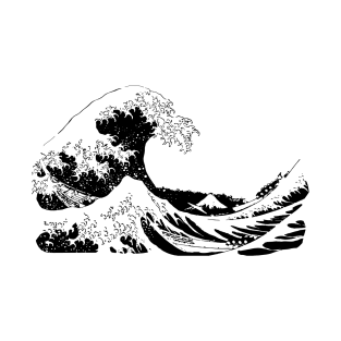 The Underwave off Kanagawa Black and White Sketch T-Shirt