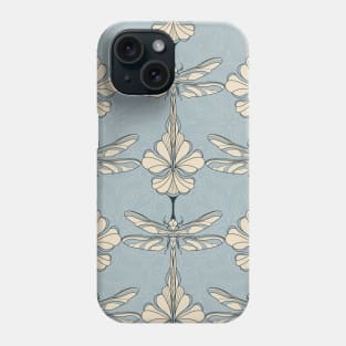 Light Blue Dragonflies and Flowers Phone Case