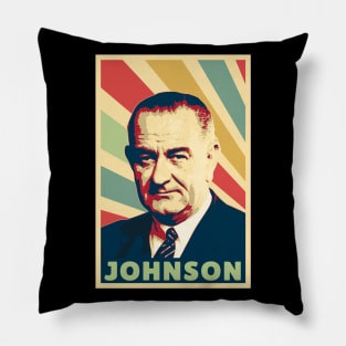 Lyndon B Johnson Vintage Colors Pillow