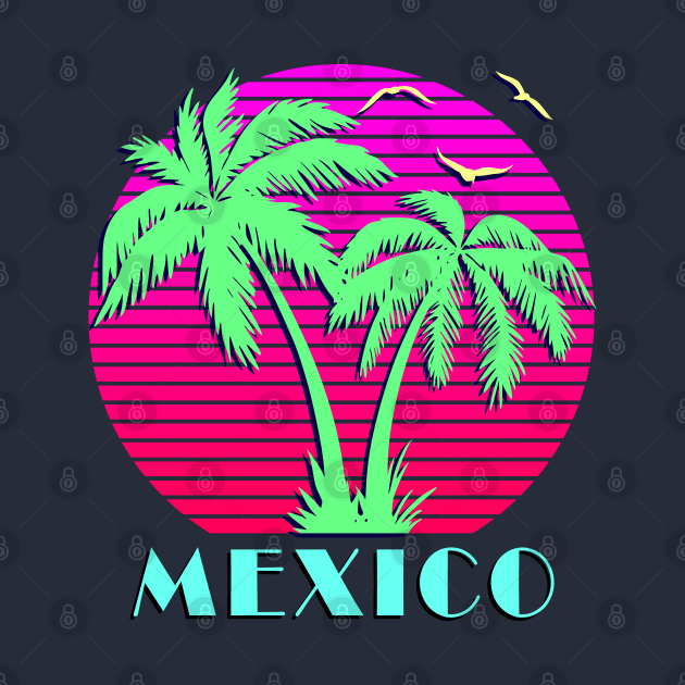 Mexico Palm Trees Sunset by Nerd_art