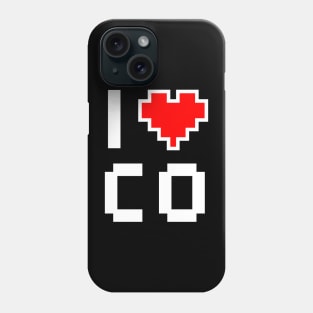 I Love CO - Pixel heart for Colorado gamer Phone Case