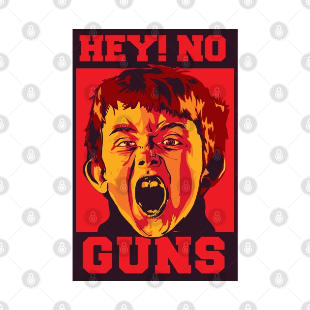 Hey! No Guns ( no more mass shooting ) by Wulfland Arts