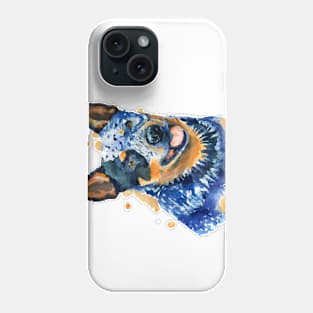 Australian Cattle Watercolor Painting - Dog Lover Gifts Phone Case