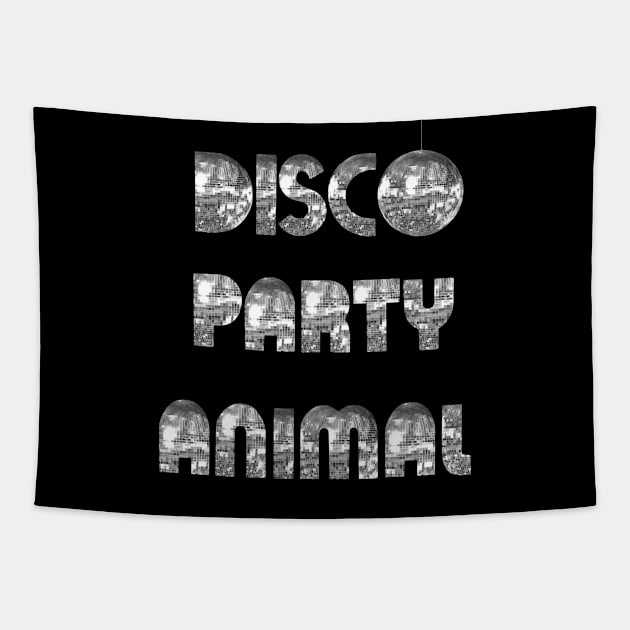 Disco Party Animal 1970s Silver Tapestry by Art by Deborah Camp