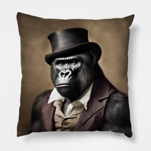 Victorian Gorilla Portrait Artistic Gift Fashion Gorilla Style Pillow