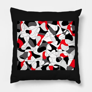 Abstract geometric pattern - red, gray, black and white. Pillow