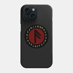 Red Ansuz Futhark Rune Symbol Phone Case