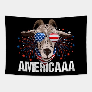 Patriotic Goat 4th of July Boys Funny Goat America Tapestry