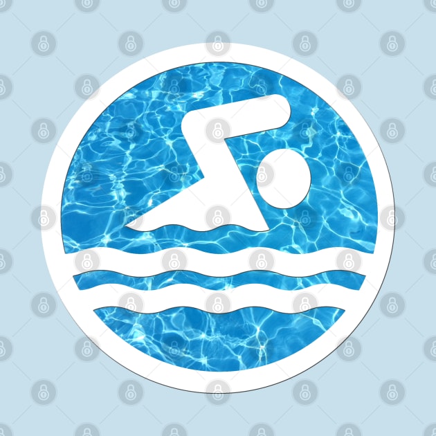 Swimming and Diving Swim Icon with Swimmer on Pool Water by Sports Stars ⭐⭐⭐⭐⭐