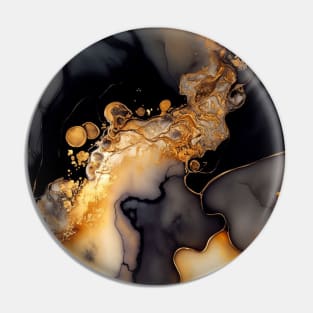 Caramel Bubbles - Abstract Alcohol Ink Resin Art Pin