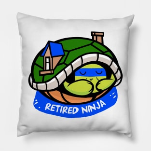 Funny turtle ninja – retired ninja (blue) Pillow