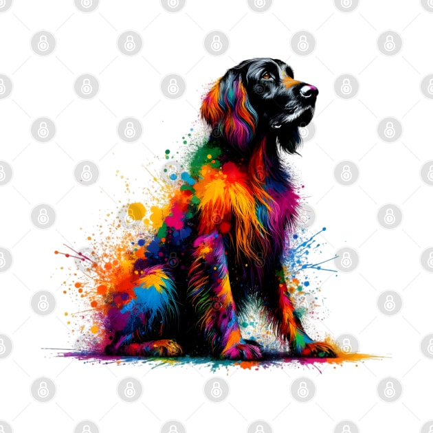 Vibrant German Longhaired Pointer in Splash Paint Style by ArtRUs