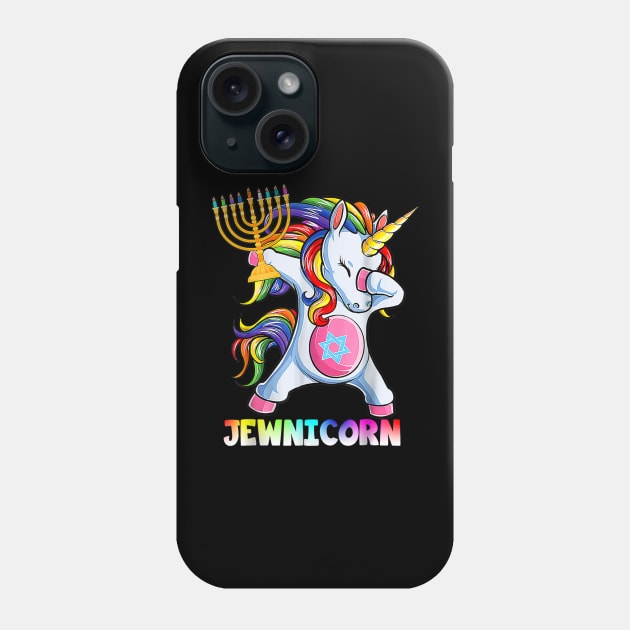 Hanukkah Dabbing Unicorn Jewnicorn Chanukah Jewish Xmas Phone Case by HBart