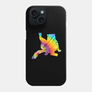 Tie Dye Cat Retro Pattern Phone Case