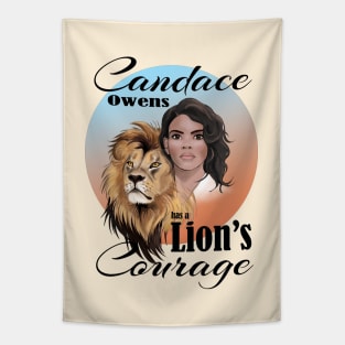 Candace Owens has a Lion's Courage, bluered sun Tapestry