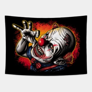 Scary Crazed Clown Tapestry