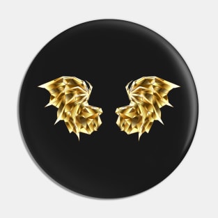 Gold Polygonal Dragon Wings Pin