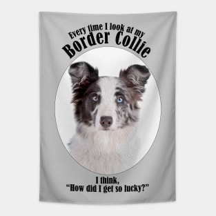 Lucky Border Collie Tapestry