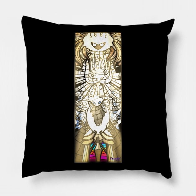 Agony of the hollow knight (stained glass only version) Pillow by Quimser