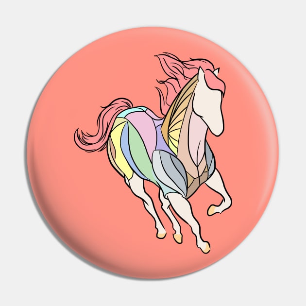 Multi-colored Horse Pin by quenguyen