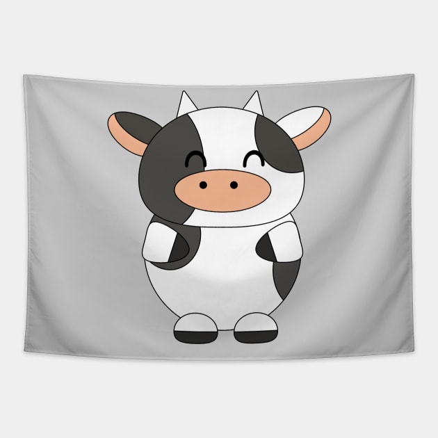 Baby Kawaii Cow Tapestry by Kam Bam Designs