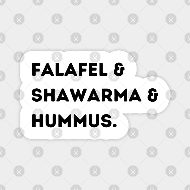 Falafel & Shawarma & Hummus Magnet by stickersbyjori