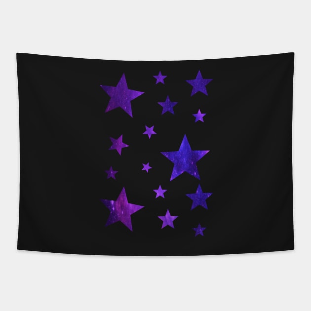 Blue Purple Ombre Galaxy Stars Tapestry by Felicity-K